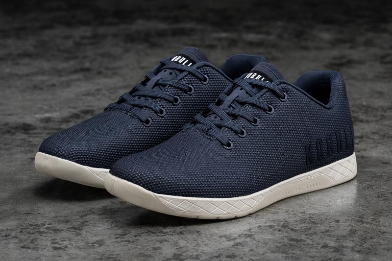 Men's Nobull Ivory Trainers Navy | SG F2168D